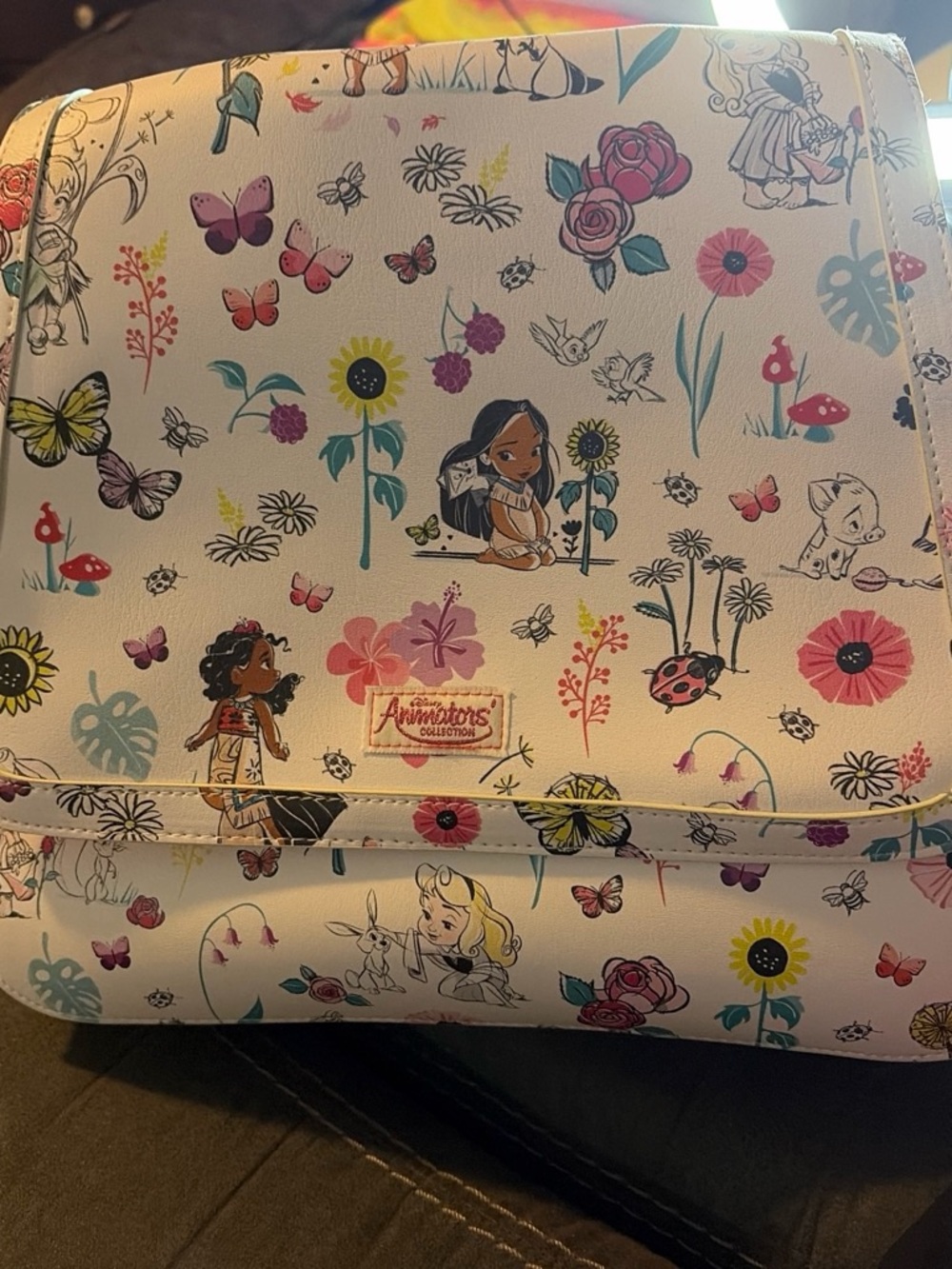 Disney White Floral & Character Crossbody Bag
